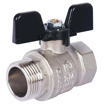 Кран шаровой Ду 20 (3/4") ВР/НР, ручка бабочка STOUT